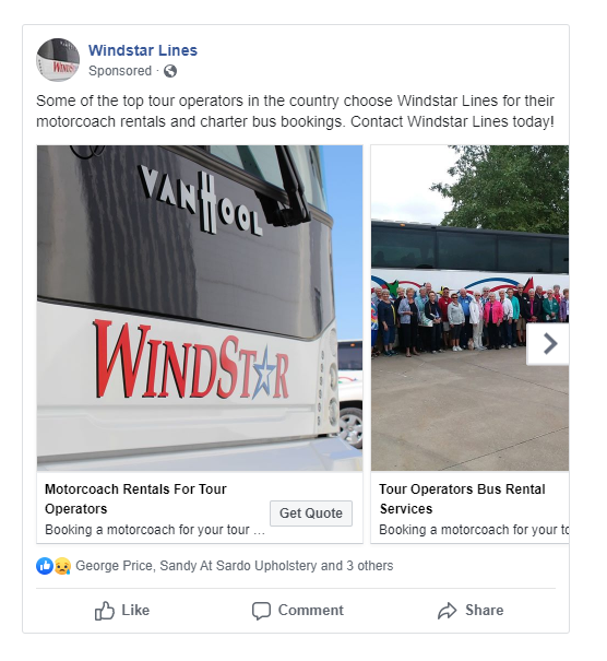 Windstar Lines Facebook Ad