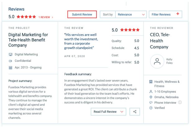 Clutch Fusebox Marketing Review